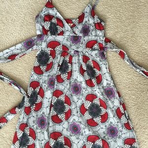 Gray Geometric Floral Sundress